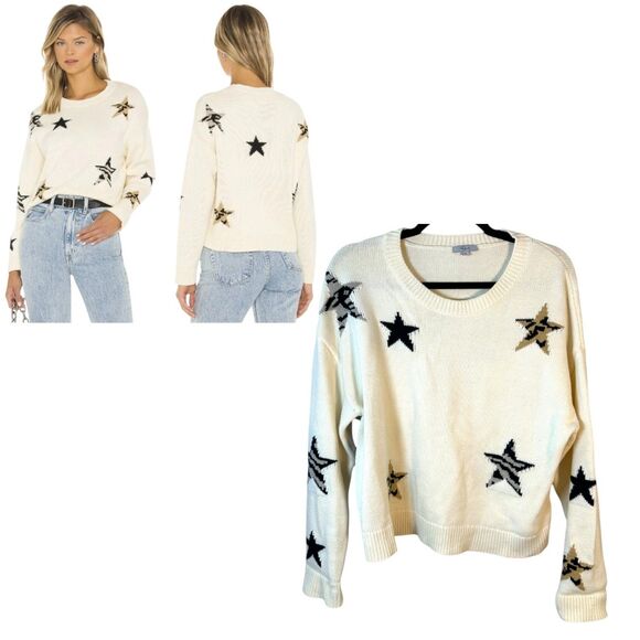 Rails Perci Neutral Animal Star Sweater Women's Size Medium - Picture 1 of 6